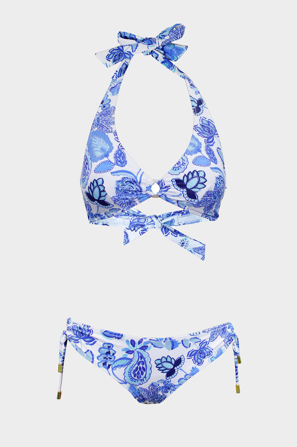 Halter Recycled Bikini | Paisley Blue