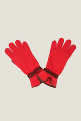 Touchscreen Wool & Cashmere Blend Gloves | Coral/Brown/Hazel