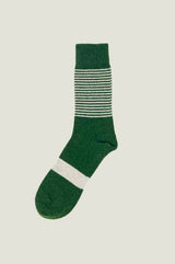 Stripe Wool Socks | Green/Cream