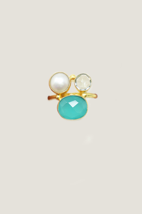 Three Stone Ring | Aquamarine