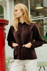 Velvet Quilted Jacket | Chocolate
