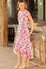 Demi EcoVero™ Wrap Dress | Blossom Pink/Cream