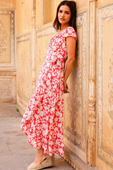 Demi EcoVero™ Wrap Dress | Blossom Pink/Cream
