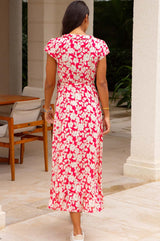 Demi EcoVero™ Wrap Dress | Blossom Pink/Cream