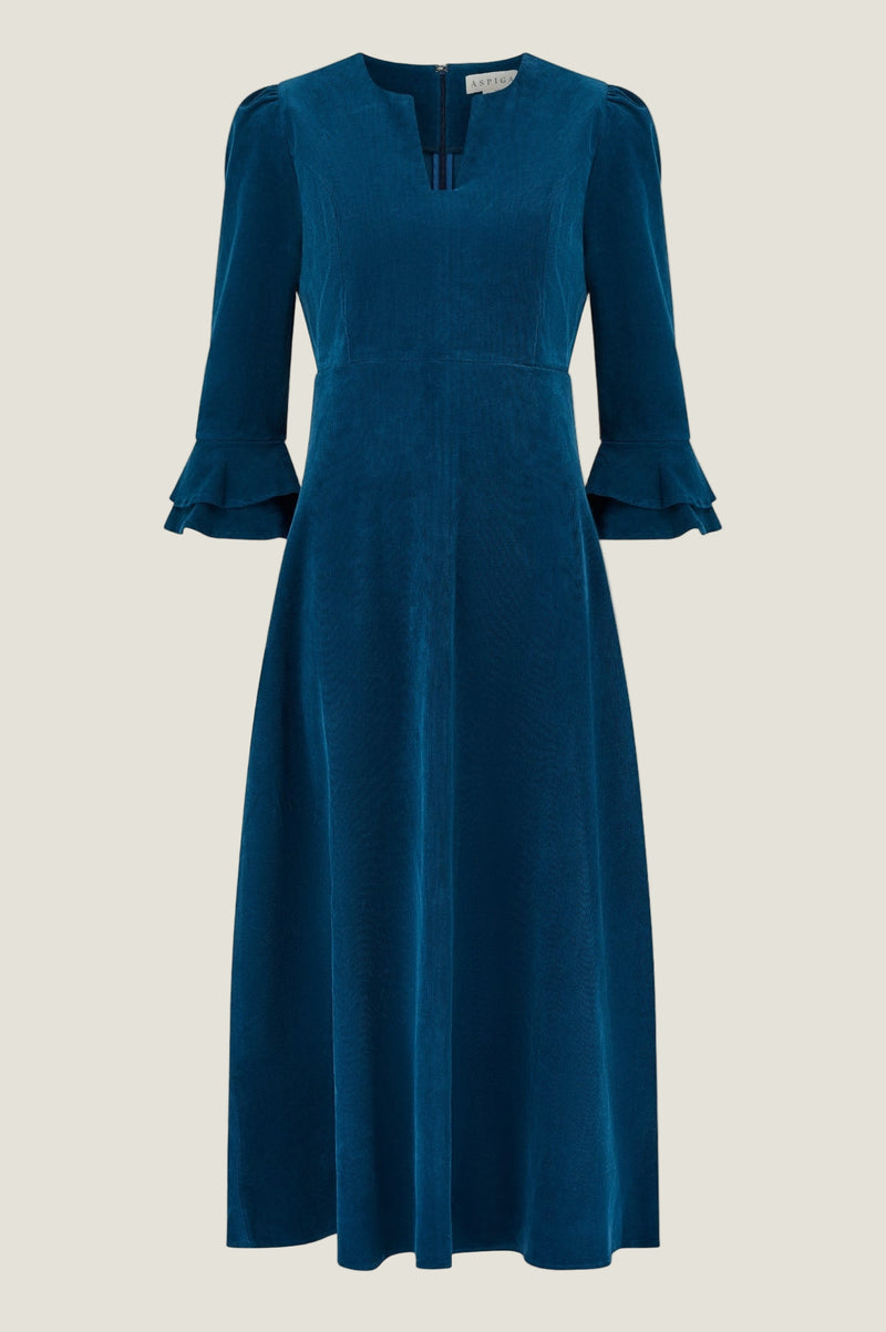 blue spice corduroy dress Electric Blue Cord Francoise Dress