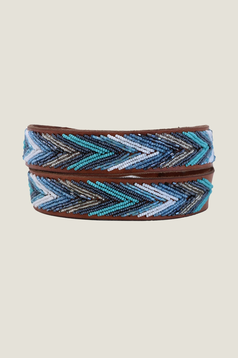Arrow Leather Belt | Turquoise / Bullet