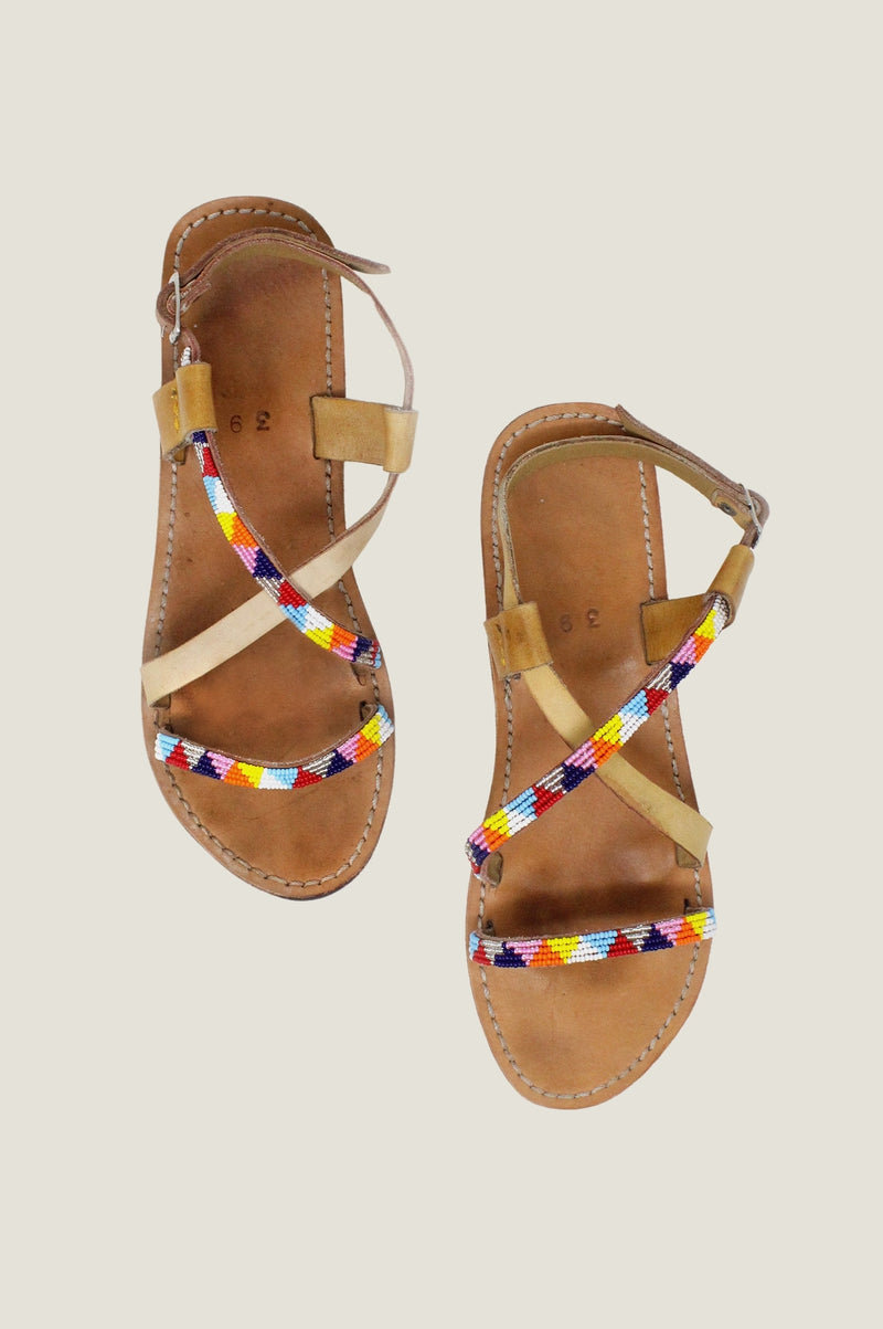 Lara Leather Sandals Multi