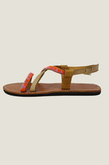 Lara Leather Sandals | Pink/Orange