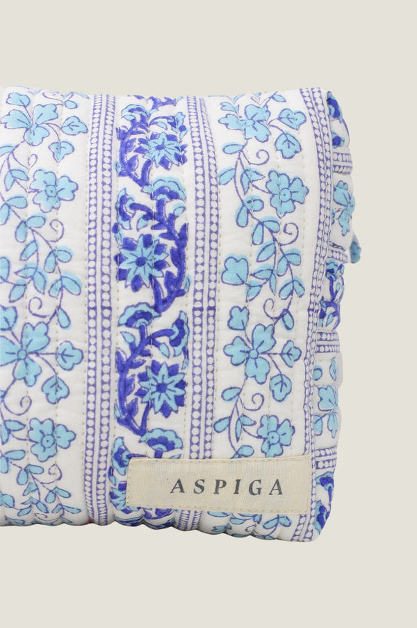 Medium Wash Bag | Linear Botanical Blue