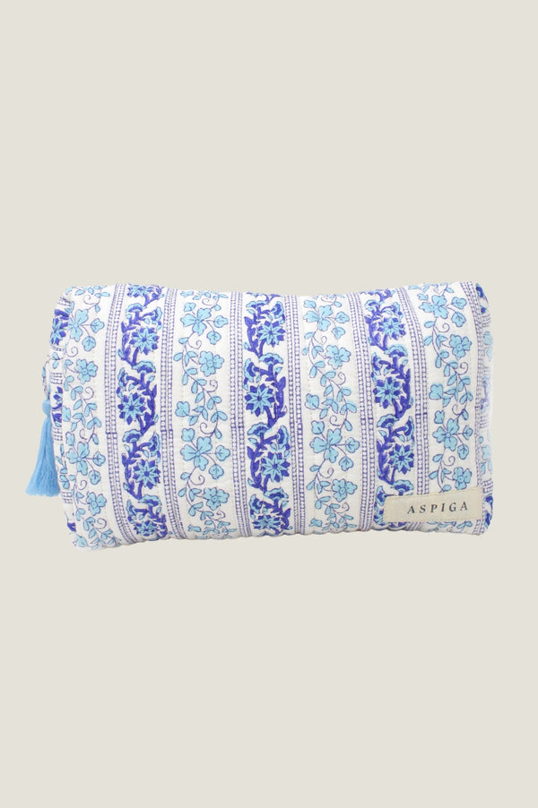 Medium Wash Bag | Linear Botanical Blue