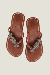 Tatu Heel Leather Sandals | Silver - Aspiga