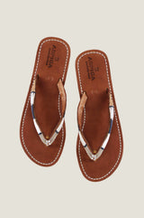 Naisha Soft Padded Sole Leather Sandals | White/Silver - Aspiga