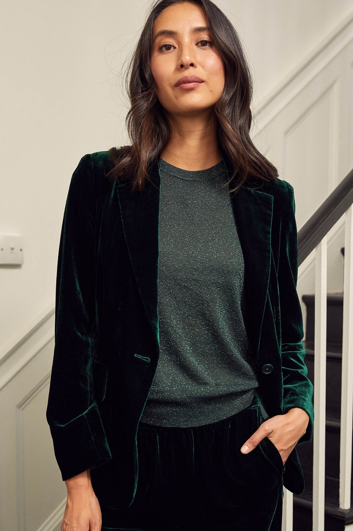 VIVAMUS ダークグリーン ショートジャケット Wilder Textured Weave Cropped Jacket - Green | Fashion Nova