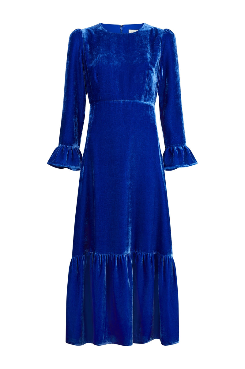 Victoria Velvet Dress | Azure Blue