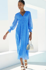 Long Sleeve Sally Anne Dress | Blue/Pink