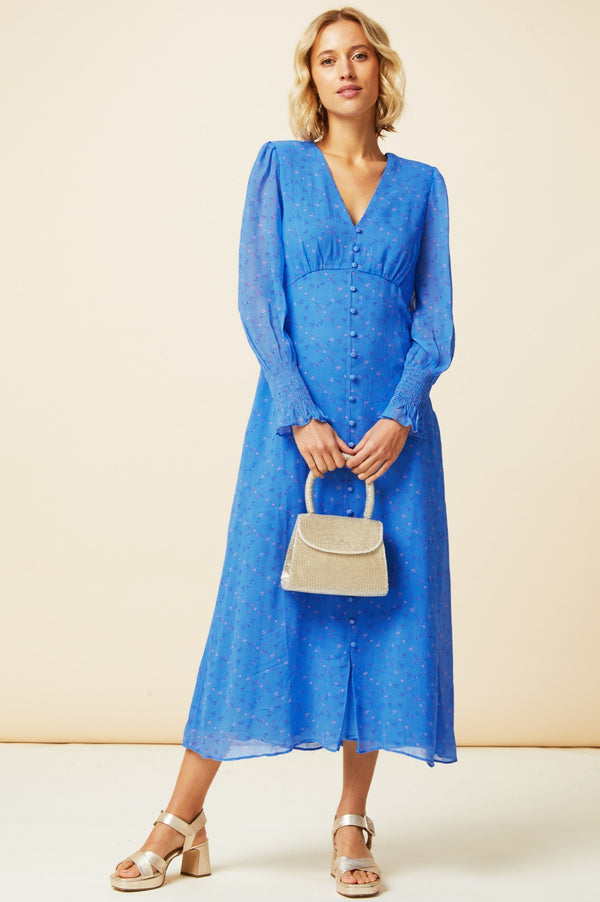 Long Sleeve Sally Anne Dress | Blue/Pink