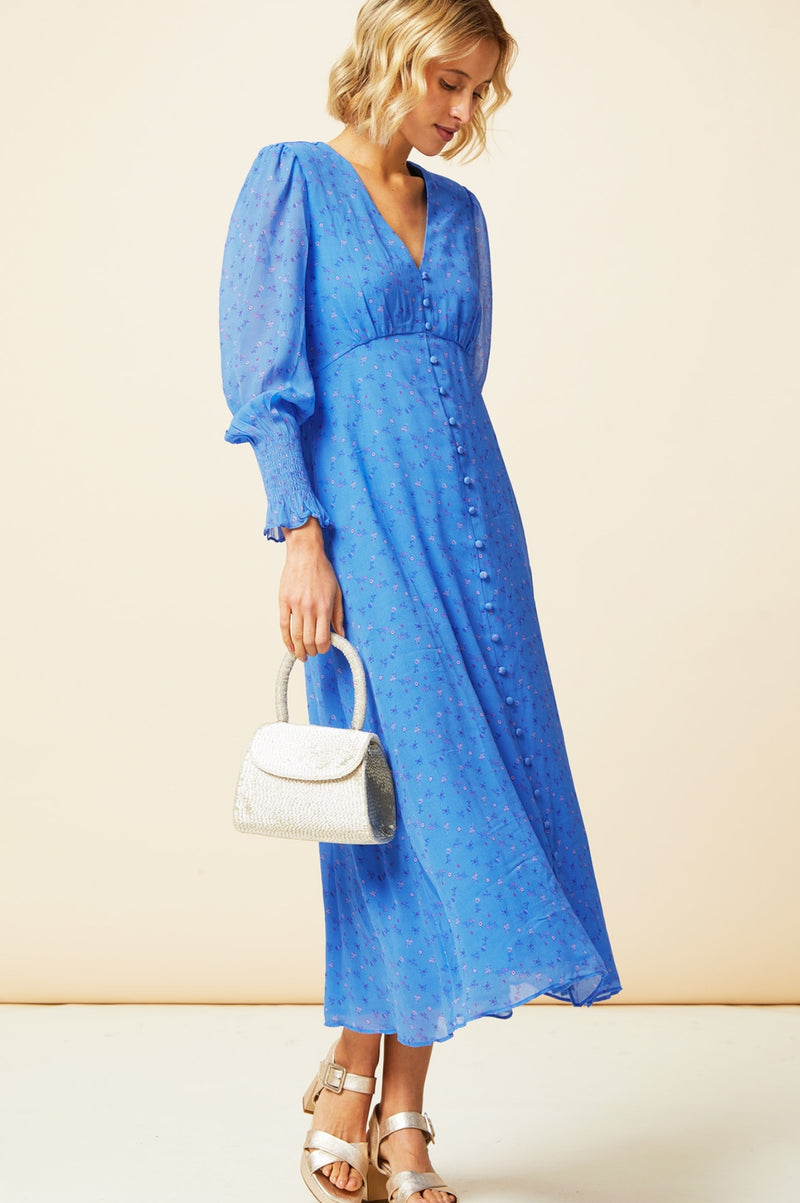 Long Sleeve Sally Anne Dress | Blue/Pink