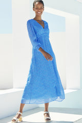 Long Sleeve Sally Anne Dress | Blue/Pink