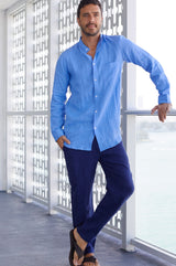 Men's Premium Linen Trousers | Navy
