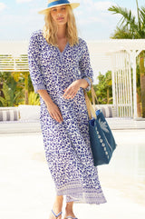 Mykonos Maxi Dress | White/Navy