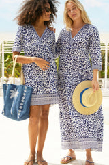 Mykonos Maxi Dress | White/Navy