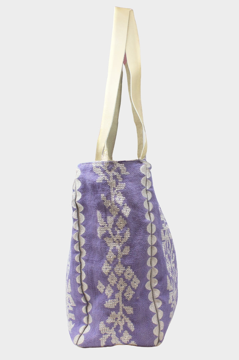 Paros Jute Bag | Cornflower/White
