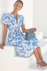 Sienna Dress | Ivory/Blue