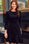 Victoria Short Stretch Corduroy Dress | Black