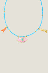 Karma Courage Blue Necklalce | Blue/Pink