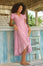 Demi Cotton Wrap Dress (With Pockets) | Primula Pink/White
