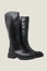 Leather Knee High Flat Boots | Black