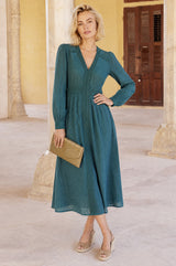 Long Sleeve Iris Dress | Teal