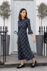 Elizabeth Check Dress | Blue/Grey