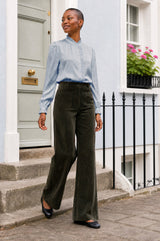 Frill Detail Satin Blouse | Ice Blue