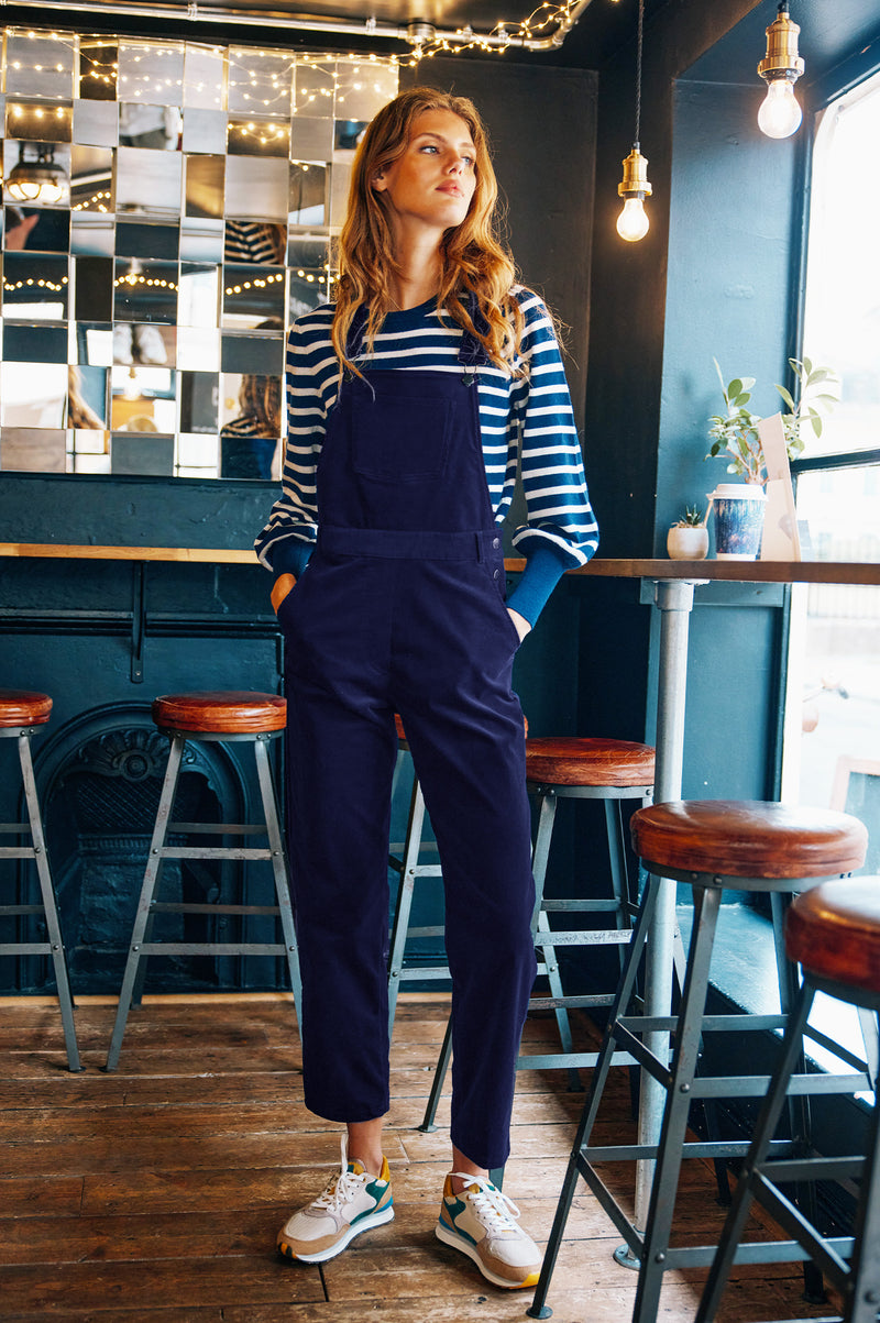 Stretch Corduroy Dungarees | Atlantic Blue
