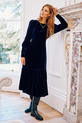 Esmee Velvet Dress | Navy