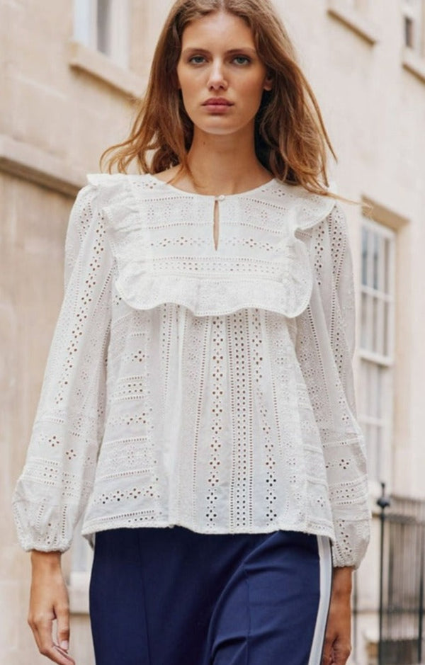 Rochelle Broderie Blouse | Off-White