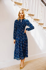Arabelle Dress | Budding Paisley Navy/Orange
