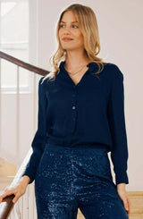 Tamara Satin Shirt | Midnight