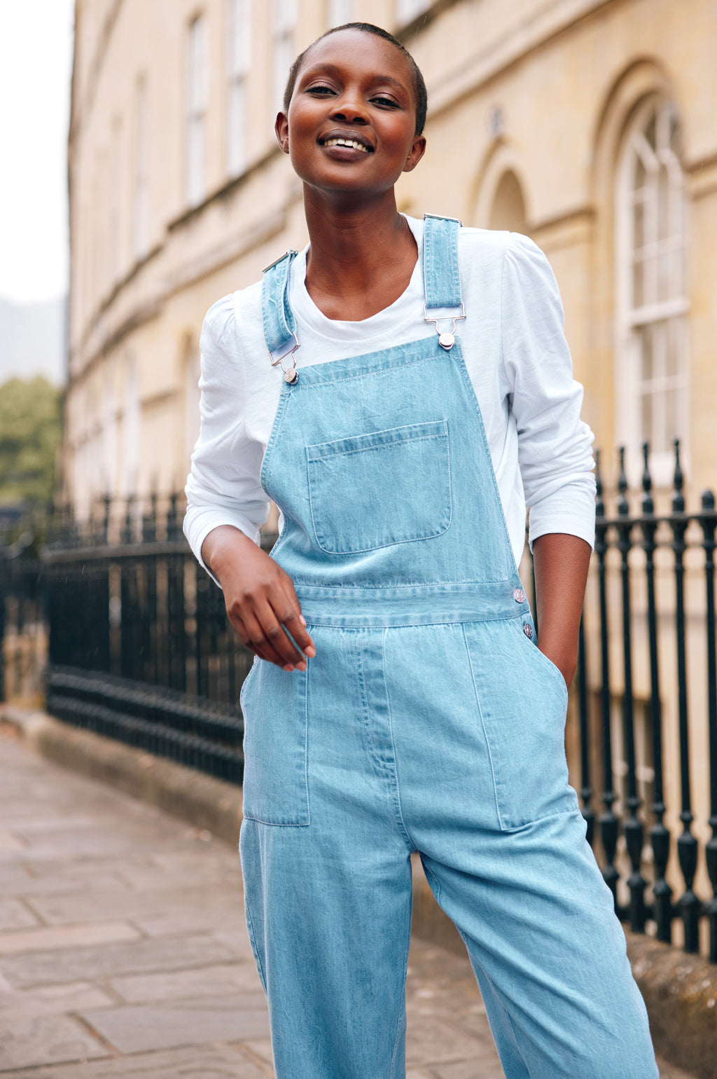 Denim blue dungarees 2025