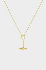 Long T-Bar Circle Chain | Gold