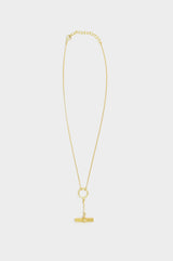 Long T-Bar Circle Chain | Gold