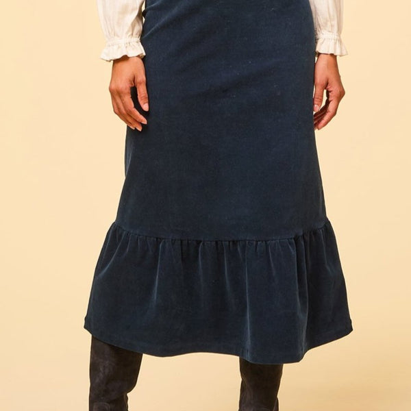 Lori Stretch Corduroy Skirt Ink
