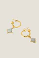 Lyra Earrings | Gold/White