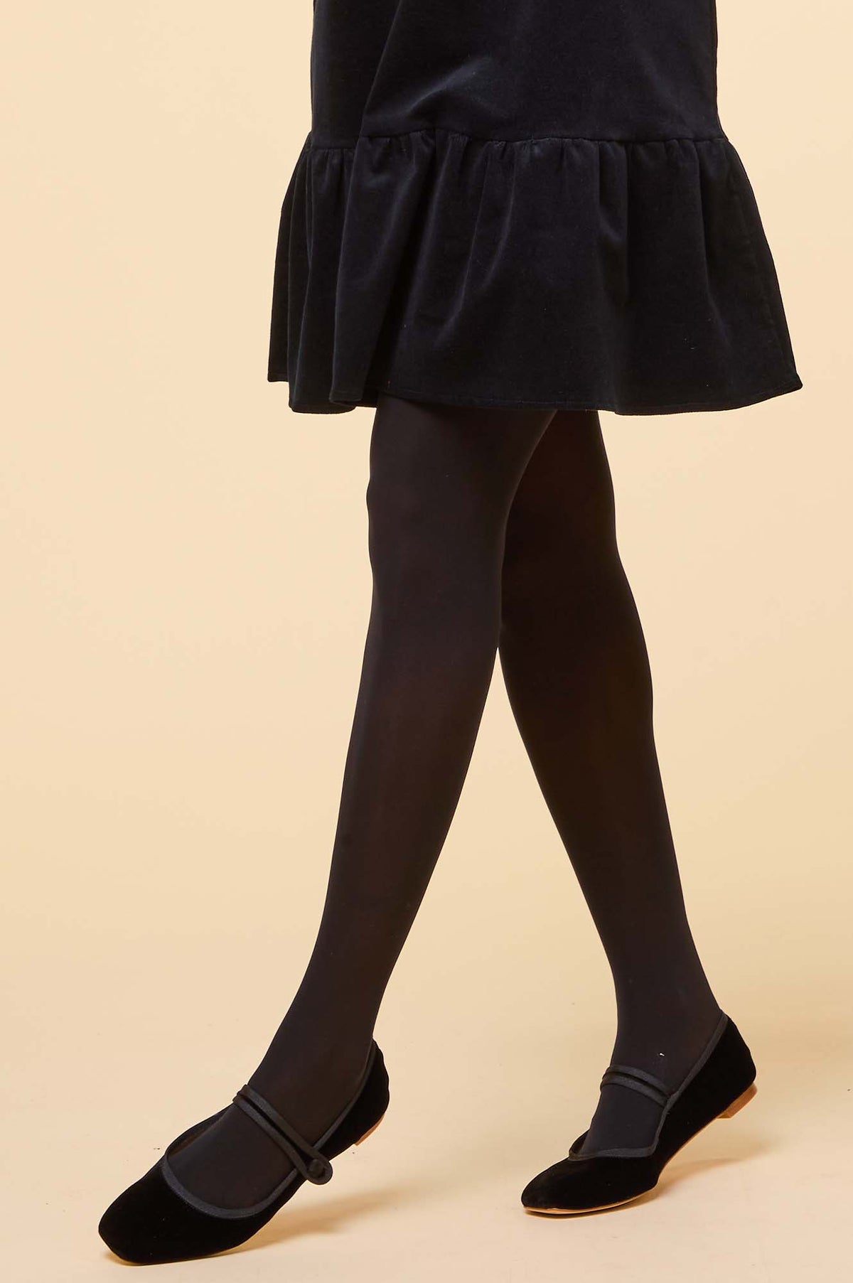 Aspiga Ladies Ethical Velvet Mary Jane Ballet Shoes Black Desk to