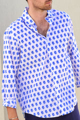 Men's-Printed-Cotton-Shirt-Dandelion-Blue