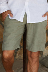 Men's Premium Linen Shorts | Khaki