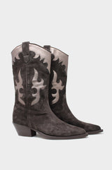 ALPE Metallic Cowboy Boots | Charcoal