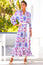 Maeve Satin Dress | Fantasy Forest Cream/Purple
