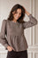 Mina Gingham Check Blouse | Chocolate/White